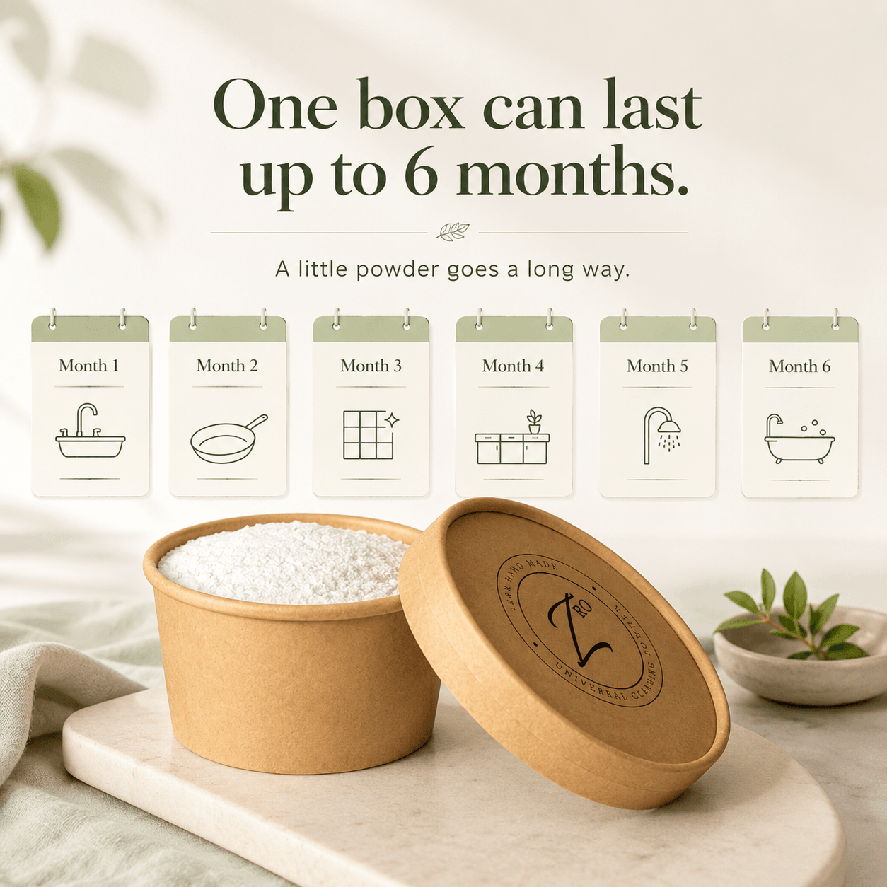 One box can last up to 6 months